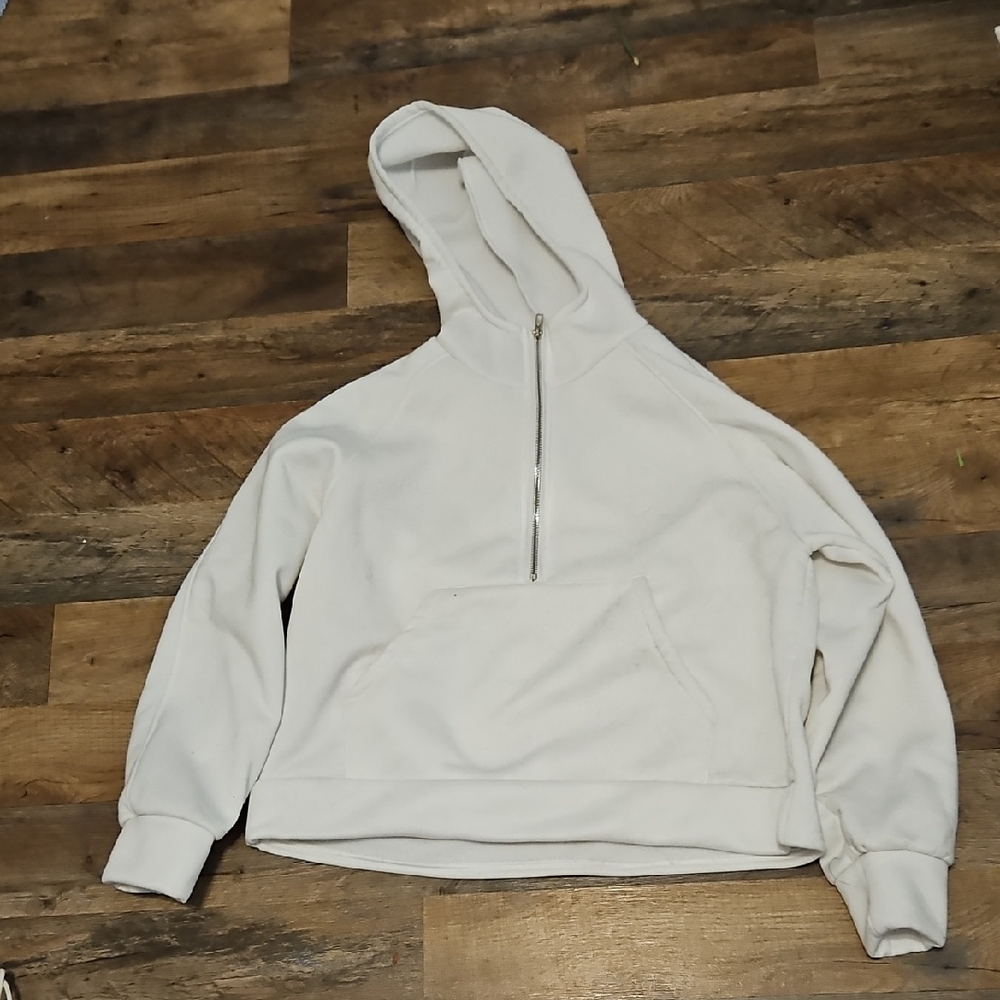 White Half-Zip Hoodie